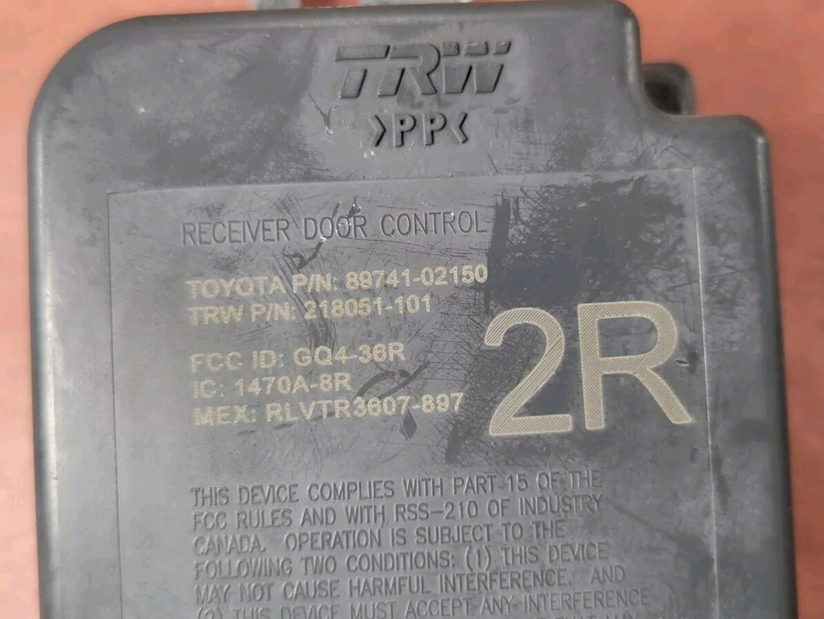 2009-2013 Toyota Corolla Keyless Entry Door Control Module DCR