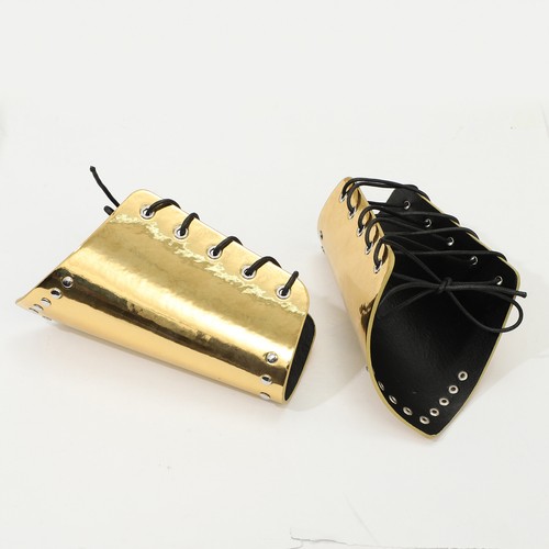 2Pcs Men Leather Hand Wrist Guard Arm Bracers Retro Punk Costume Accessory AU - Picture 15 of 16