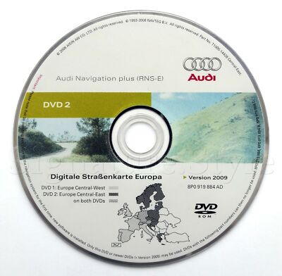 Audi A3 A4 A6 TT R8 RNS-E navigation DVD 2009 Germany Scandinavia Austria Swiss