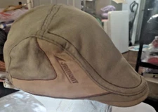 Jamont Brown Denim Newsboy Cap Sz L Adjustable Strap 