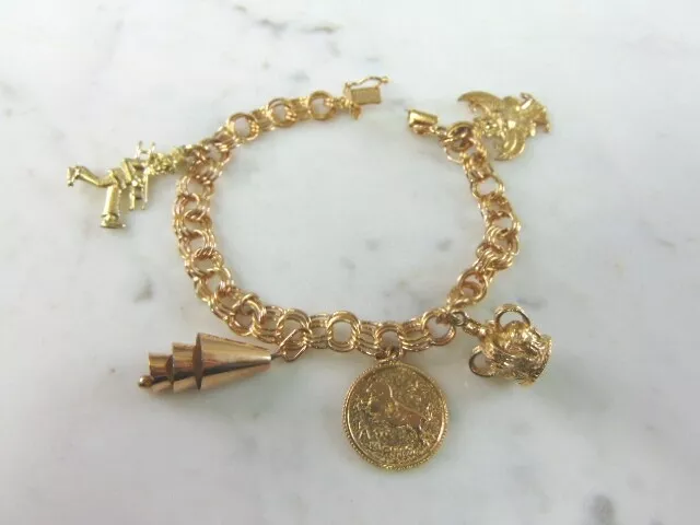 Estate 14K Gold Charm Bracelet