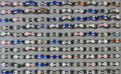 Wholesale Mens Rings 32pcs Mixed Lots Stainless Steel Jewelry Shell Cool Ring