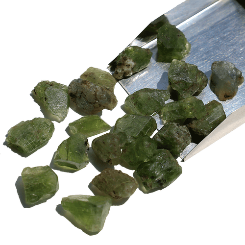 Lotto 21 pz pietre grezze peridoto naturale non trattato 12mm-19mm grado taglio grandi dimensioni - Foto 6 di 14