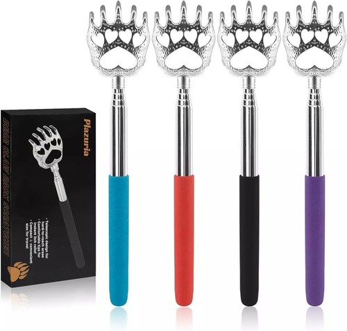 (4-Pack) Portable Extendable Telescopic Bear Claws Metal Back Scratchers/Hand Ma