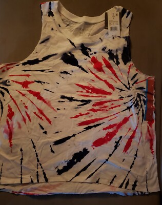 Tie Dye Cropped T-shirt Grayson Threads - Blanc/Moutarde - Taille XXL, Neuf Sans étiquettes