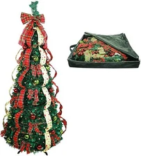 Christmas Tree Fully Decorated Dressed Pre-Lit Pull Up Pop Up with Storage Bag