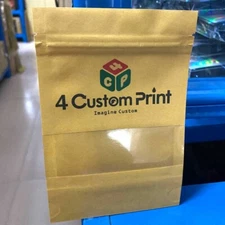 3oz~27.2oz Rounded Top Corner Kraft Paper Zip Seal Stand Up Bag - 4CustomPrint