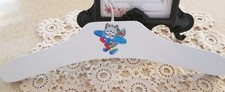 Vintage-Like 10" Infant Child's Wooden Painted Hanger With Decal Kitten Airplane