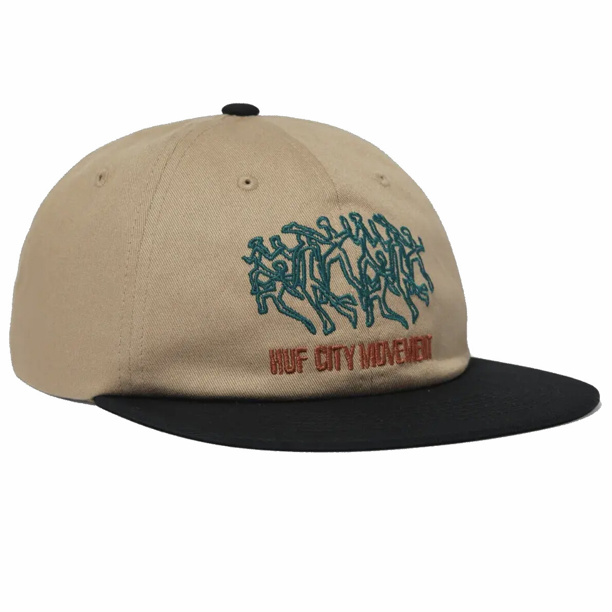 Huf City Movement Panel Brown Snapback Cap Hat UK