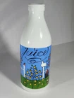 Vintage Milk Glass Bottle Juice Fruit Trees, Dove, Provender, Italy