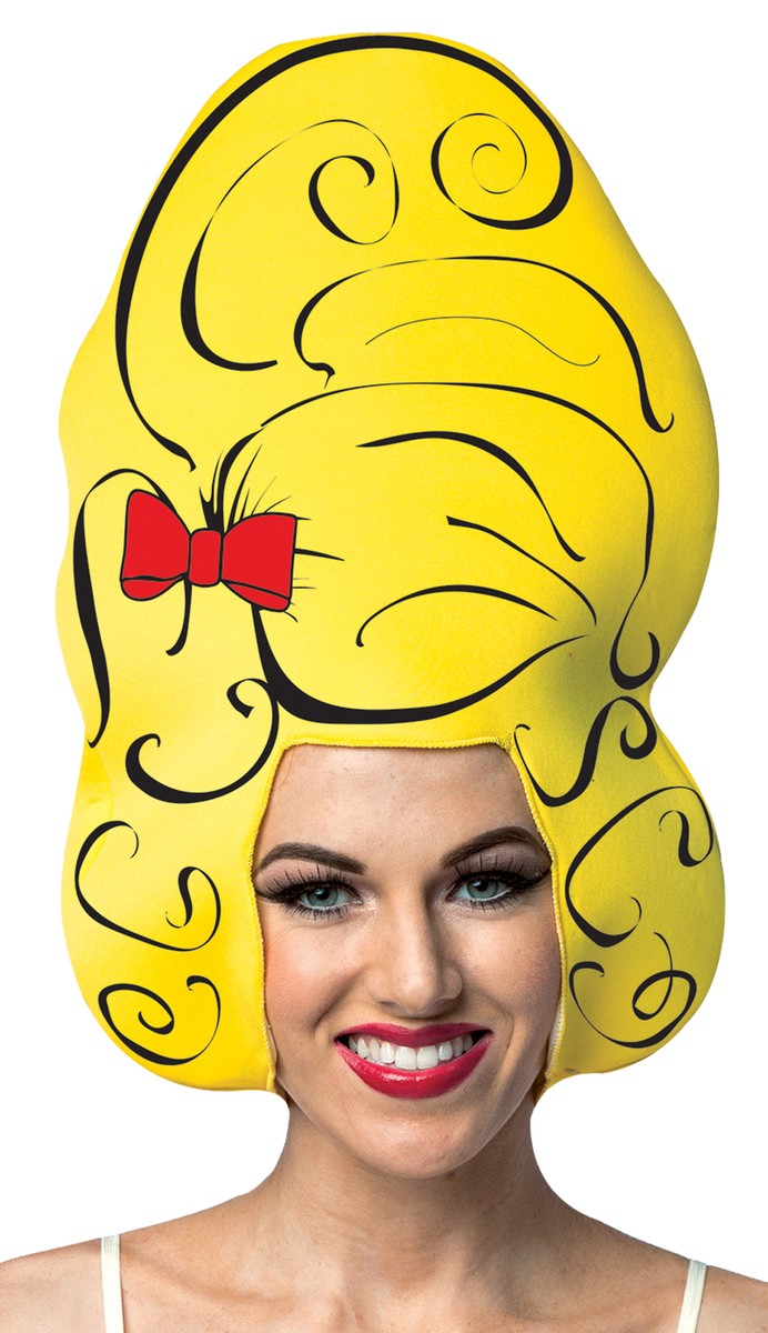 ADULT COMIC CARTOON YELLOW BEEHIVE FOAM WIG COSTUME  display picture 1
