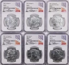 2021 Morgan & Peace Silver Dollar 6 Coin Set NGC MS 70 (Thomas Uram Signed)