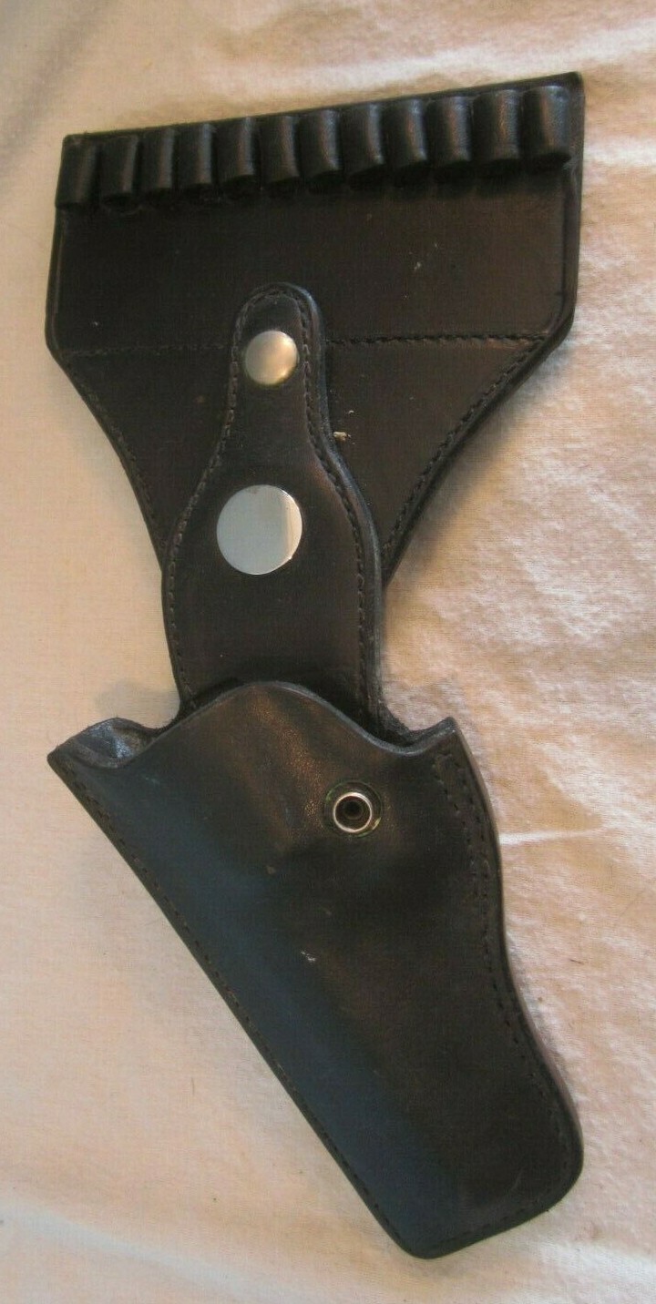  VINTAGE LEATHER #211 MD/FR Gun Holster Black AMMO BELT LOOP 