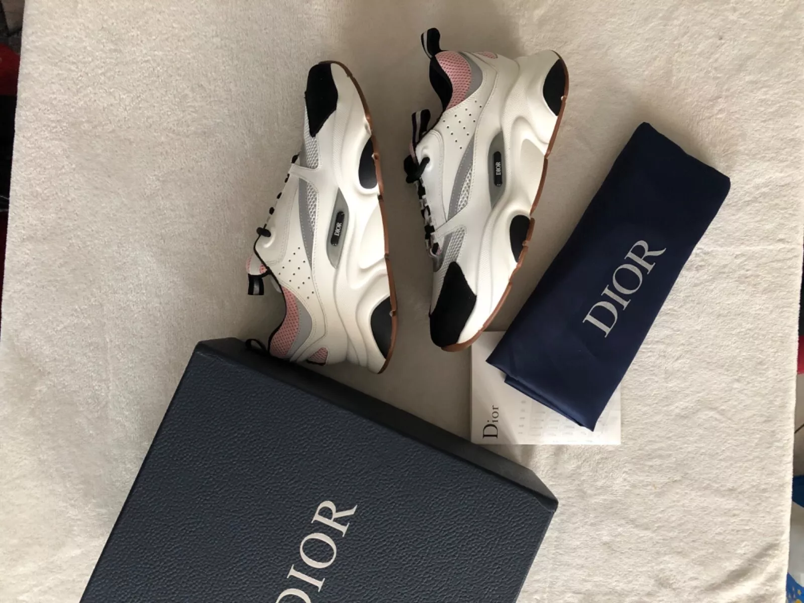 Scarpe Dior B22 da Uomo bianche, argento e rosa✨Nuove in confezione originale ✨