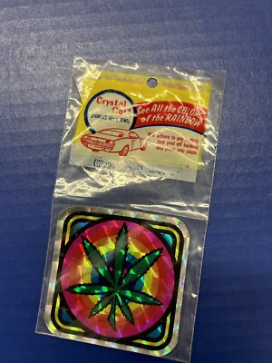 Vintage Crystal Cal Prism Stickers Mariquana Pot Leaf NOS
