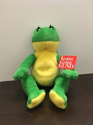 Gotta Getta Gund Flash Frog Green and Yellow Plush 10â With Tags 28399408153 | eBay