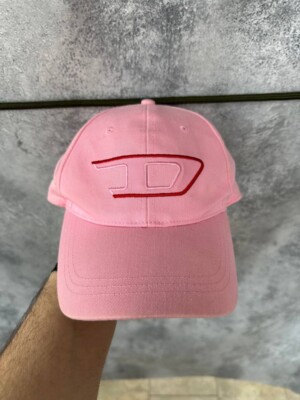 Pink Diesel Baseball Cap with Red Logo Embroidered One Size Unisex