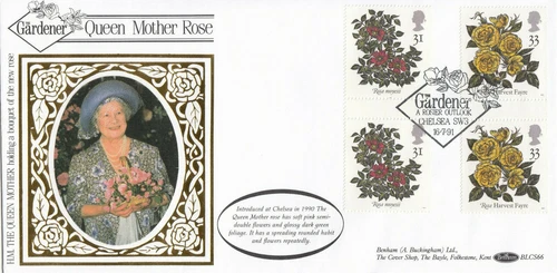 Roses GUTTER PAIRS GB Benham FDC BLCS66 The Gardener Chelsea 1991 (84921)
