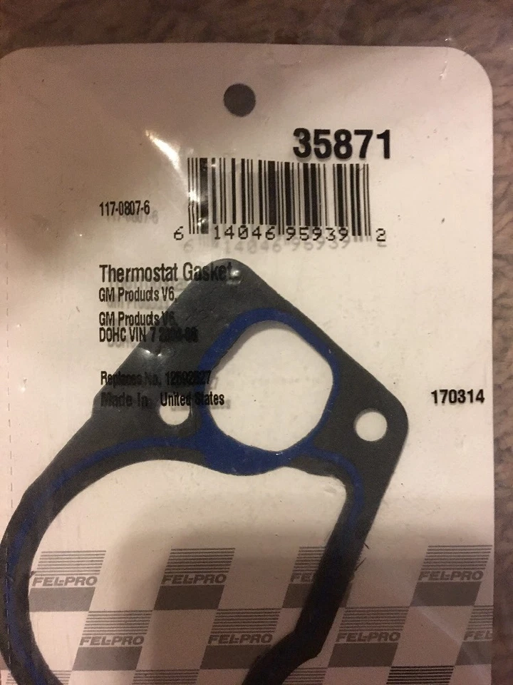 Junta Termostato Felpro Nuevo Chevy Chevrolet Camaro Impala Malibu Saab 35871 Foto 2 de 3