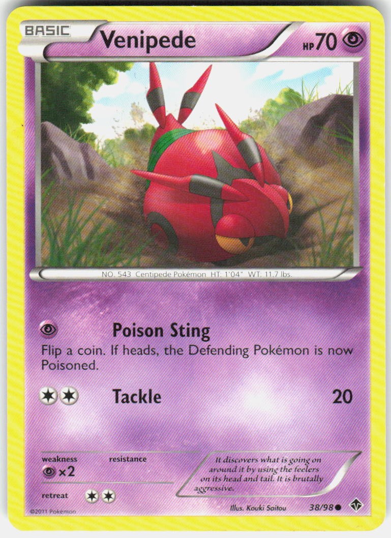 Venipede 38/98 Common Emerging Powers Pokemon Lightly Played