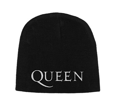 Queen Mütze Beanie Embroidered Band Logo Nue offiziell Schwarz Size One Size