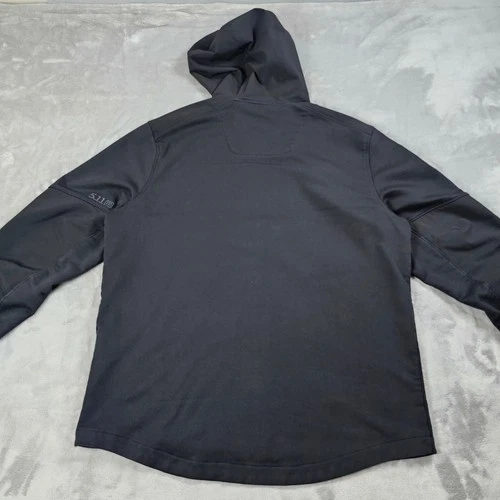5.11 Tactical Rappel Jacket Mens Large Black Softshell Hooded Full Zip CCW image 9