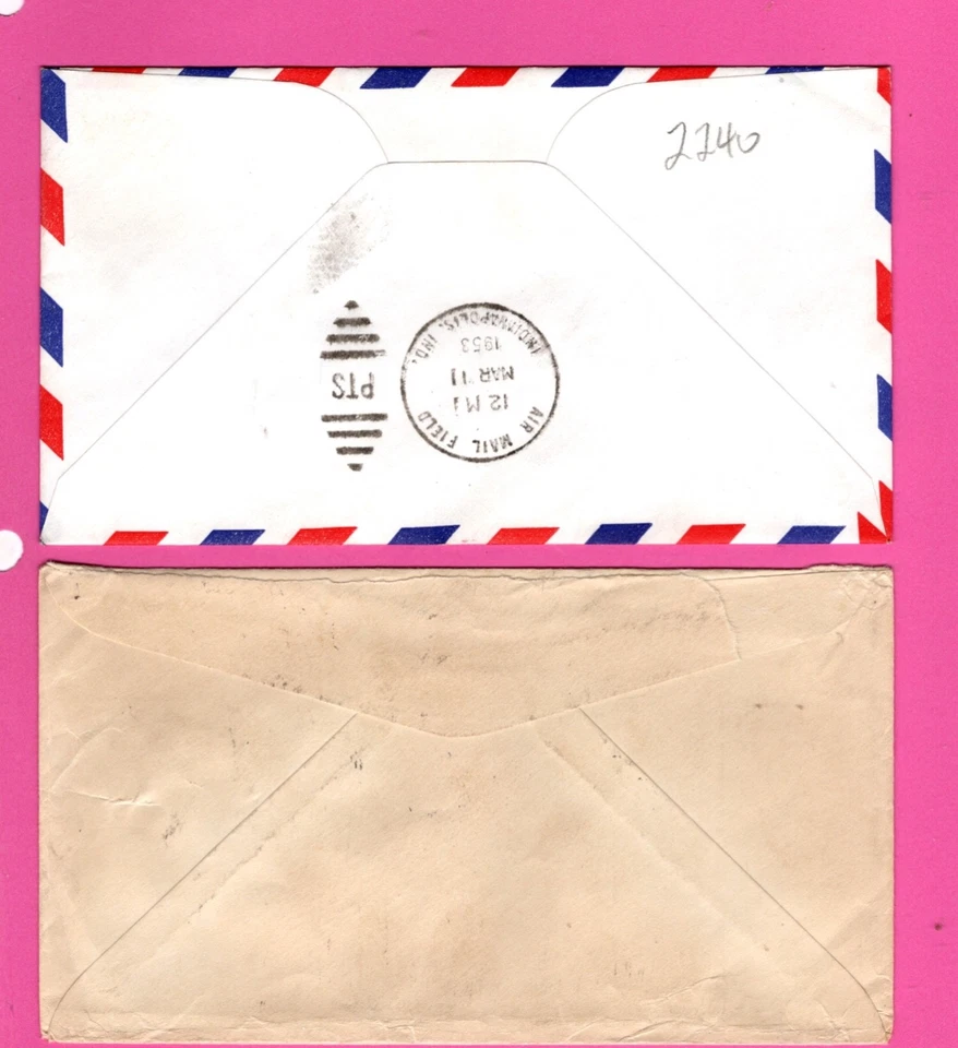 Two Covers with Overun country stamps, 1 FFC, Gary Ind 1957 (1105 - Image 2 of 2