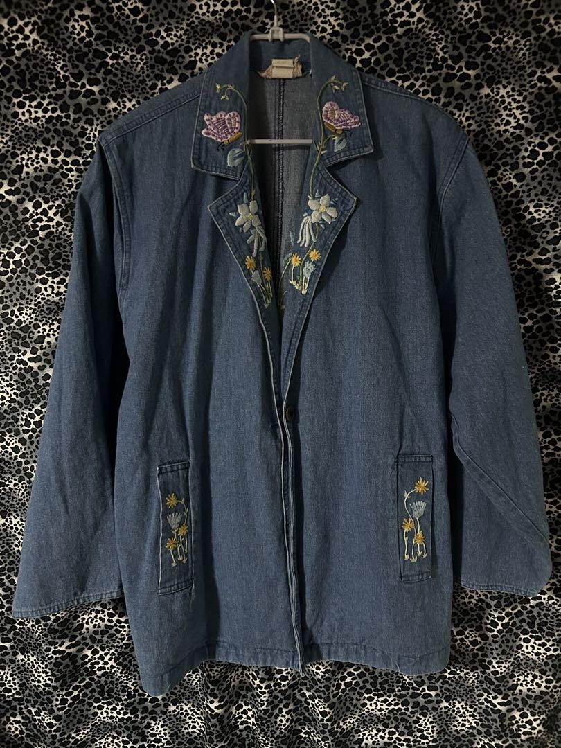 Y2K Grunge Denim Embroidery Jacket Archive Vintage 00S | eBay