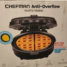 Chefman Waffle Maker w/Shade Selector NEW OPEN BOX TESTED NO SCOOP