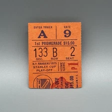 APRIL 8, 1975 NEW YORK ISLANDERS FIRST EVER PLAYOFF WIN NY RANGERS TICKET STUB
