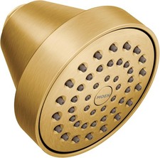 Moen 6399BG 1 Function 3-5/8" Diameter Round Shower Spray Head  - Brushed Gold