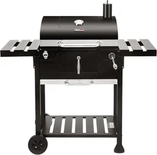 24-Inch Movable Charcoal Grill with Foldable Side Tables