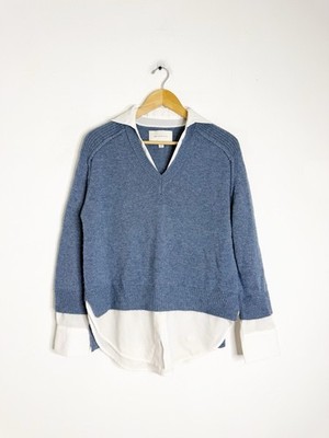 Brochu Walker The Looker Layered V Neck Sweater Wool Cashmere XS | eBay