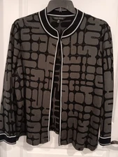 Women's Ming Wang Black and Brown Cardigan Sweater Size 3X Brand New