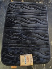 Dearfoams Luxurious EMBOSSED MEMORY FOAM BATH RUG SUPER SOFT FEEL Black,18x27