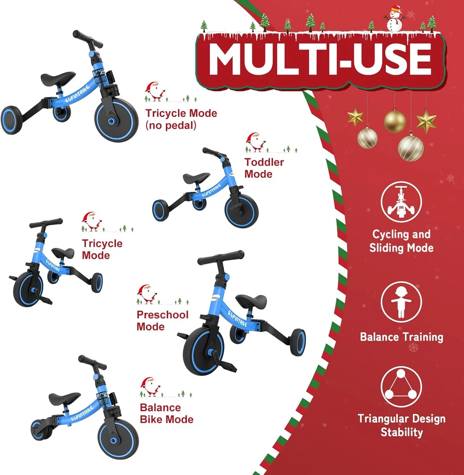 Bicicleta de acero al carbono para niños de 24" de longitud para niños pequeños de 1 a 5 años con pedal, asiento ajustable Foto 4 de 4