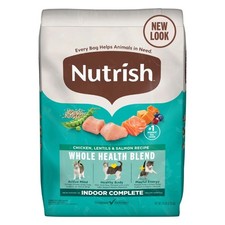 2 Bag Nutrish Indoor Complete Chicken,Lentils&Salmon Recipe Dry Cat Food, 14 lb 3.27 per pound
