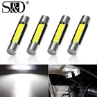 4X T6 31mm 6641 Fuse LED Bulbs 9SMD Car Vanity Mirror Light Sun Visor Lamp White