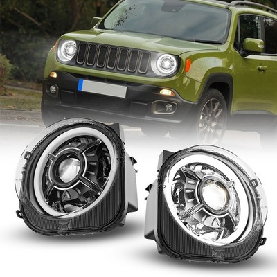 9'' Full LED Headlights For 2015 2016 2017 2018 Jeep Renegade Plug & Play
