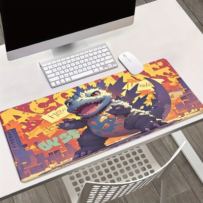 40*90cm XXL Cartoon Dinosaur Gaming Mouse Pad - Non-Slip Rubber Base, Vibrant Ci