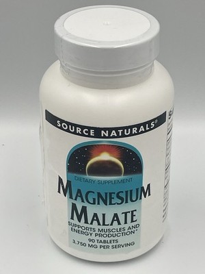 Source Naturals Magnesium Malate 90 tablets **NEW SEALED** Exp 2/2029