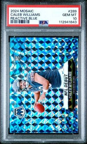 2024 PANINI MOSAIC REACTIVE BLUE #289 CALEB WILLIAMS ROOKIE RC PSA 10