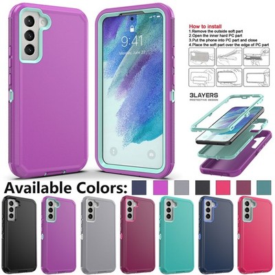 For Samsung Galaxy S21 FE 5G Case Shockproof Heavy Duty Rugged Dual Layer Cover