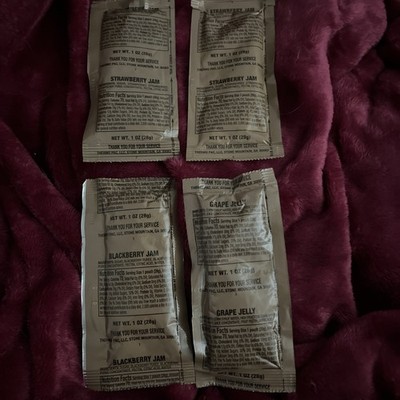 MRE Jelly Jam Grape Strawberry Blackberry Emergency Survival Camping