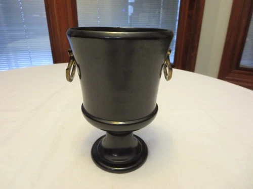 Vintage Red Wing Pottery Double Handle Black Vase # M 1598