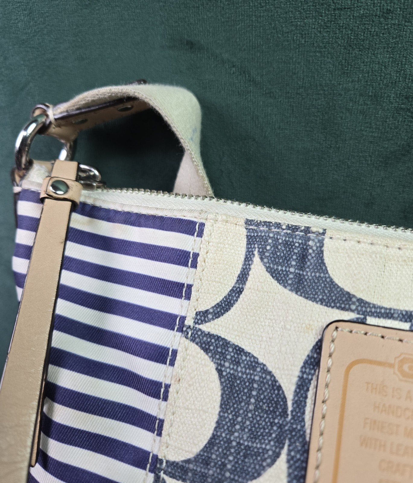 $358 Coach patchwork Daisy convertible striped Sh… - image 14