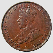 1928 Australia 1 Penny Coin - KM# 23 - George V - Melbourne Mint