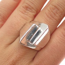 925 Sterling Silver Vintage Mexico Modernist Ring Size 7.25