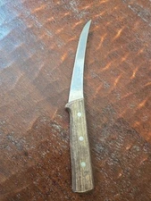 Vtg 6" Blade Swiss RH Forschner Co Victorinox Filet Kitchen Knife Wood Handle