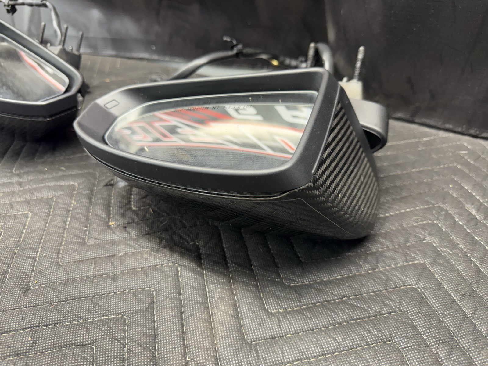 17-23 Audi R8 Carbon Fiber Door Mirror Pair Left & Right Genuine OEM